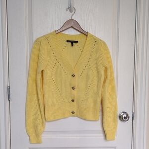 White House Black Market Yellow Cardigan Sweater